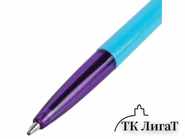 Ручка шариковая BRAUBERG "Офисная" NEON COLOR, СИНЯЯ, корпус ассорти, пишущий узел 1 мм, линия письма 0,5 мм, 144200