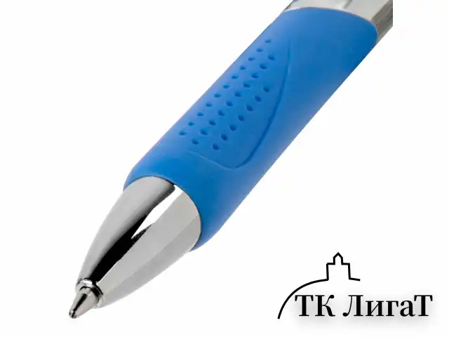 Ручка шариковая автоматическая с грипом BRAUBERG DELTA COLOR, СИНЯЯ, ассорти, узел 0,7 мм, линия письма 0,35 мм, 144202