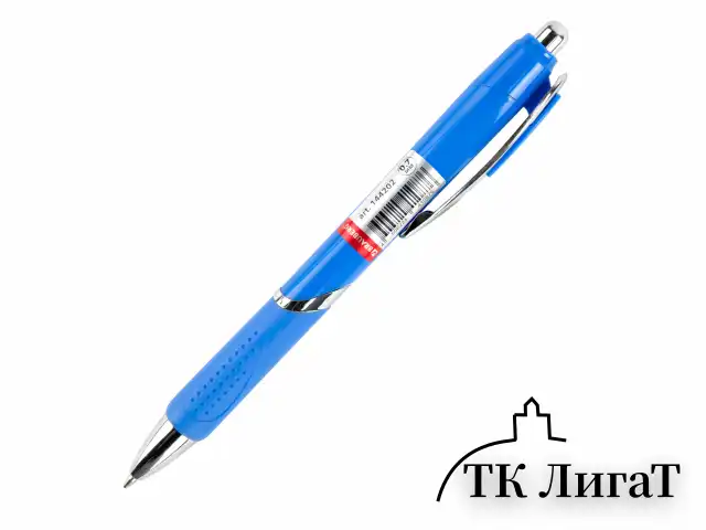Ручка шариковая автоматическая с грипом BRAUBERG DELTA COLOR, СИНЯЯ, ассорти, узел 0,7 мм, линия письма 0,35 мм, 144202