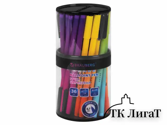 Ручка шариковая BRAUBERG GRADE, СИНЯЯ, корпус soft-touch, пишущий узел 0,7 мм, линия письма 0,35 мм, 144207