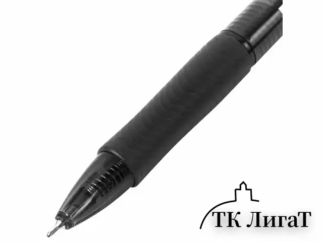 Ручка шариковая автоматическая с грипом BRAUBERG OFFICE STYLE, ЧЕРНАЯ, узел 0,7 мм, линия 0,35 мм, тонированный корпус, 144212