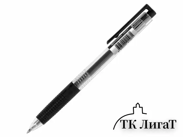 Ручка гелевая автоматическая с грипом BRAUBERG "GLA", ЧЕРНАЯ, стандартный узел 0,5 мм, линия письма 0,35 мм, 144215