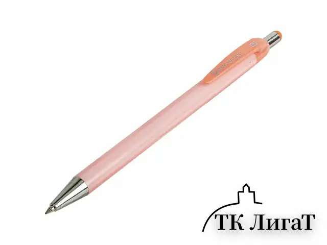 Ручка шариковая автоматическая BRAUBERG "Stripes Pastel", СИНЯЯ, корпус ассорти, пишущий узел 0,5 мм, линия письма 0,3 мм, 144220