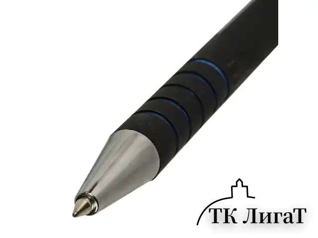 Ручка шариковая автоматическая BRAUBERG "Office Style", СИНЯЯ, корпус черный, пишущий узел 0,5 мм, линия письма 0,3 мм, 144222