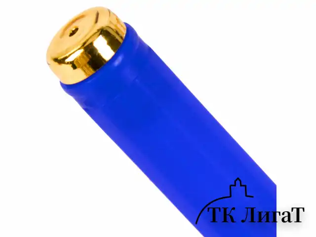 Ручка шариковая масляная BRAUBERG "Techno-X GLD", СИНЯЯ, корпус синий, золотистые детали, линия 0,5 мм, 144223