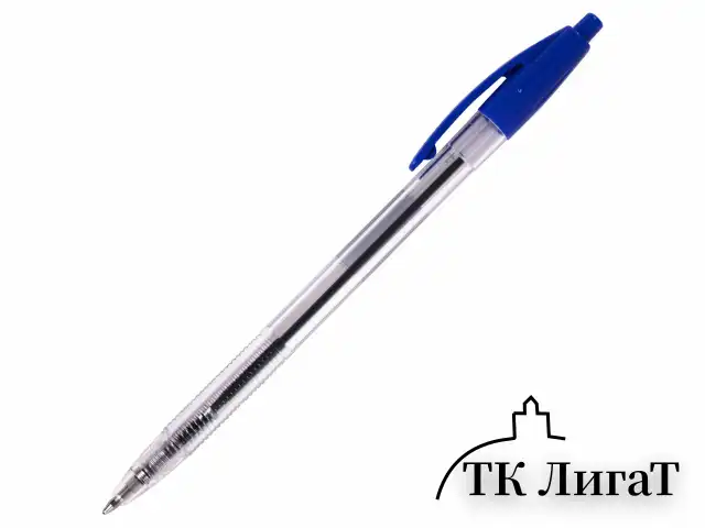 Ручка шариковая автоматическая ERICH KRAUSE R-301 СИНЯЯ, корпус прозрачный, 1 мм, линия 0,5 мм, 38509