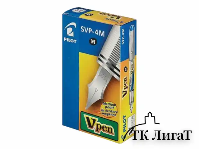 Ручка перьевая PILOT V-Pen, СИНЯЯ, корпус серый, линия письма 0,58 мм, SVP-4M L