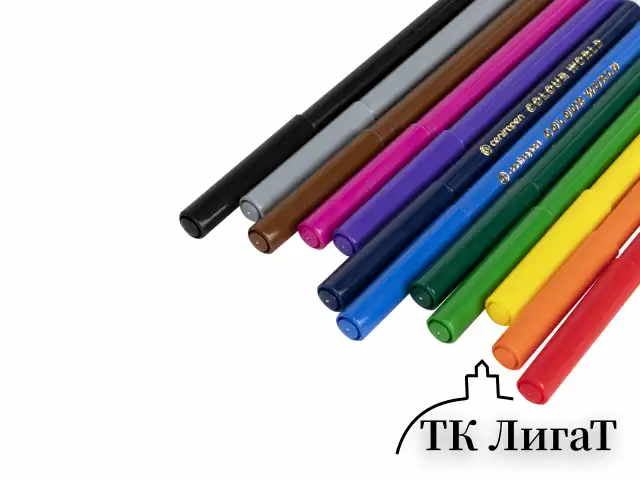 Фломастеры 12 ЦВЕТОВ CENTROPEN "Colour World", круглые, смываемые, 7550/12TP, 7 7550 1284