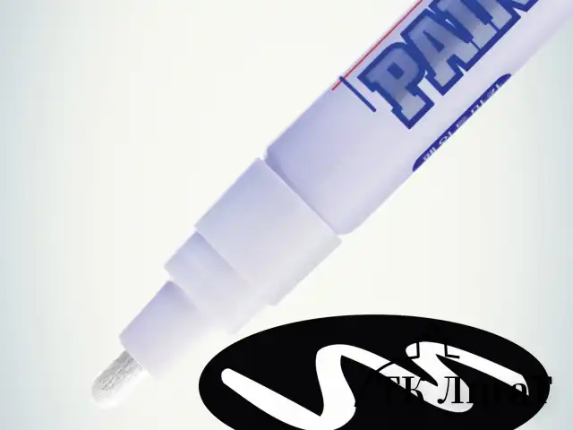 Маркер-краска лаковый (paint marker) MUNHWA, 4 мм, БЕЛЫЙ, нитро-основа, алюминиевый корпус, PM-05