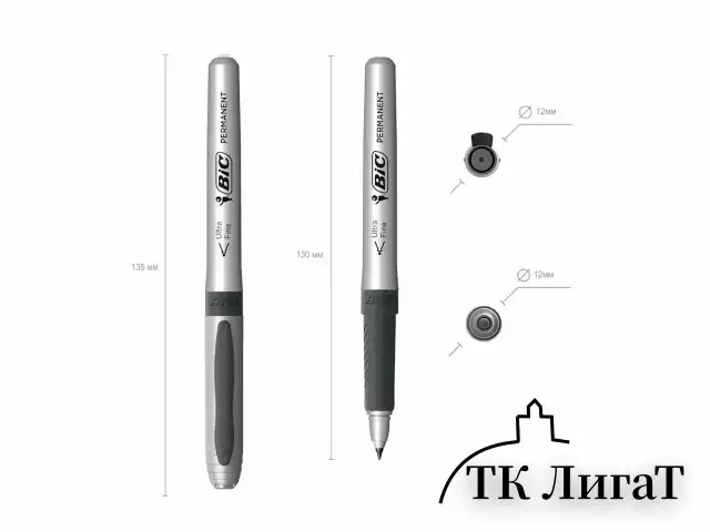 Маркер перманентный BIC "Intensity Ultra Fine", ЧЕРНЫЙ, тонкий наконечник 0,8 мм, 8290801