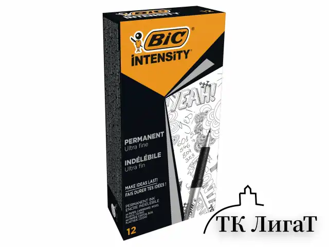 Маркер перманентный BIC "Intensity Ultra Fine", ЧЕРНЫЙ, тонкий наконечник 0,8 мм, 8290801