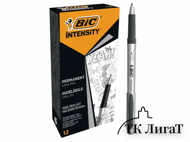 Маркер перманентный BIC "Intensity Ultra Fine", ЧЕРНЫЙ, тонкий наконечник 0,8 мм, 8290801