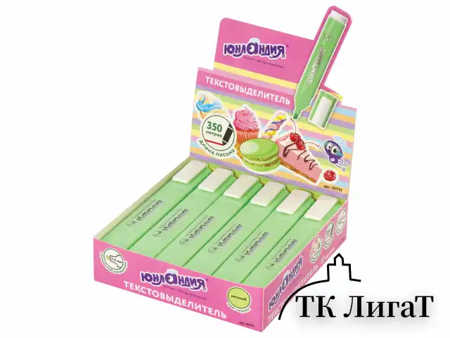 Текстовыделитель ЮНЛАНДИЯ "COLORSTAR PASTEL", МЯТА, линия 1-4 мм, 151711