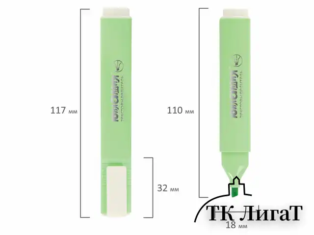 Текстовыделитель ЮНЛАНДИЯ "COLORSTAR PASTEL", МЯТА, линия 1-4 мм, 151711
