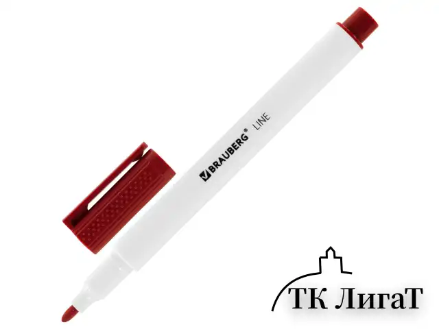 Маркеры стираемые для белой доски НАБОР 4 ЦВЕТА, BRAUBERG "LINE", 3 мм, с клипом, 152119