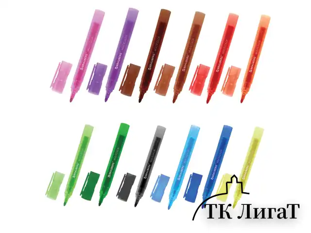 Маркеры стираемые для белой доски НАБОР 12 ЦВЕТОВ, BRAUBERG "MULTICOLOR", 3 мм, 152121