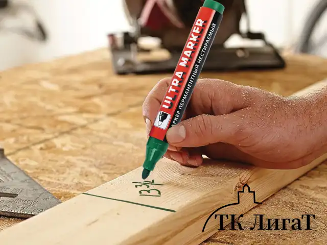 Маркер перманентный ULTRA MARKER, ЗЕЛЕНЫЙ, 3,5 мм, с клипом, BRAUBERG, 152207