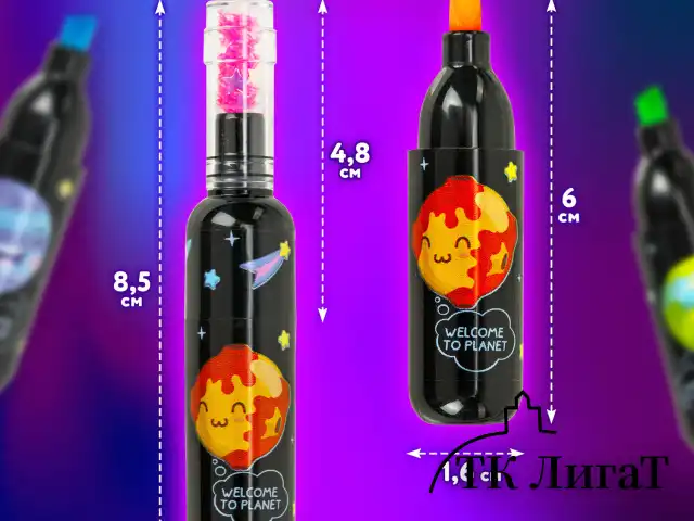 Набор текстовыделителей 6 НЕОНОВЫХ ЦВЕТОВ, ЮНЛАНДИЯ "КОСМОС", линия 1-5 мм, 152512