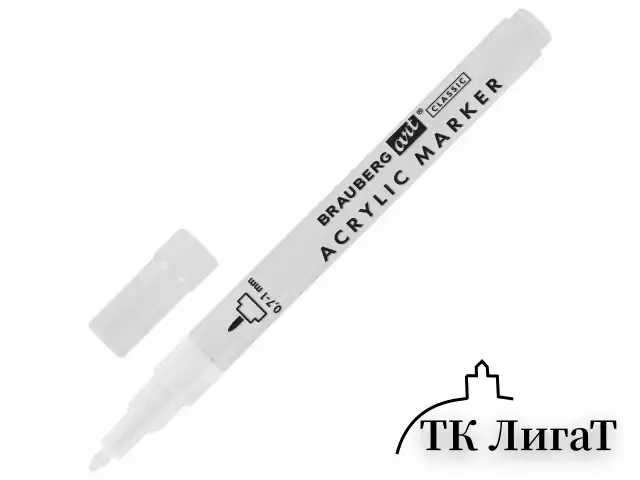 Маркеры акриловые для рисования и хобби, 2 цвета ЧЕРНЫЙ/БЕЛЫЙ, линия 0,7-1 мм, BRAUBERG ART, 152527