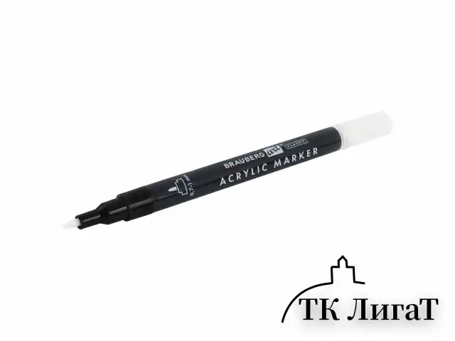 Маркеры акриловые для рисования и хобби, 2 цвета ЧЕРНЫЙ/БЕЛЫЙ, линия 0,7-1 мм, BRAUBERG ART, 152527