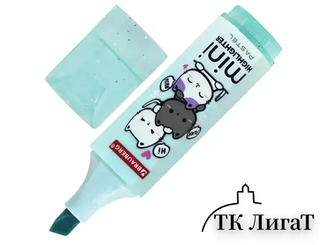 Текстовыделитель мини с принтами BRAUBERG "PASTEL", АССОРТИ В ПЛАСТИКОВОЙ БАНКЕ, 1-5 мм, 152536