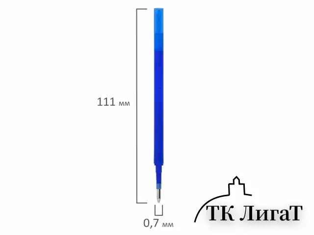 Стержень стираемый гелевый BRAUBERG "X-ERASE" 111 мм, синий, стандартный узел 0,7 мм, 170409
