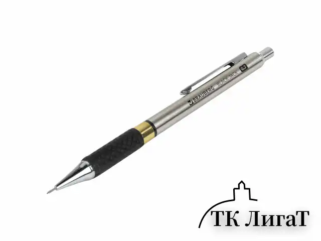 Карандаш механический 0,7 мм, BRAUBERG "Black Jack", металлический корпус, ластик, резиновый грип, 180467