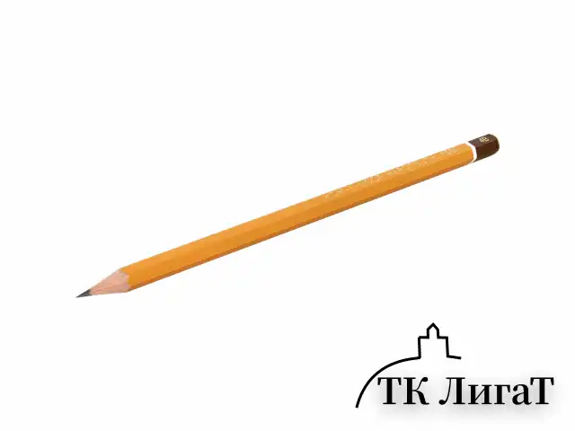 Карандаш чернографитный KOH-I-NOOR 1500, 1 шт., 4B, корпус желтый, заточенный, 150004B01170RU