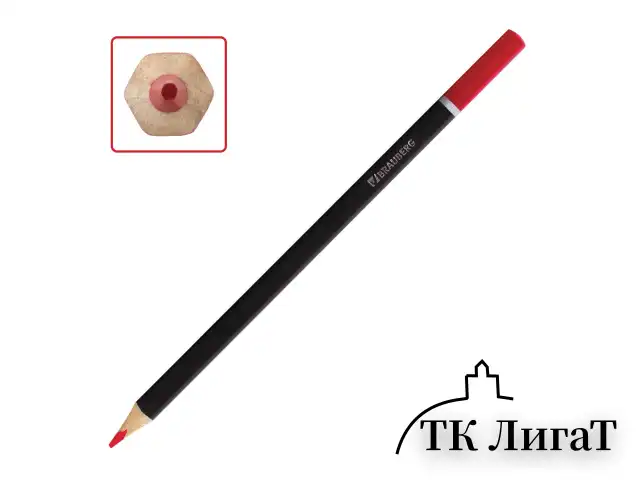Карандаши цветные BRAUBERG "Artist line", 24 цвета, черный корпус, шестигранные, грифель 3 мм, натуральное дерево, 180565
