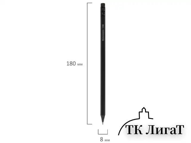 Карандаши чернографитные BRAUBERG НАБОР 6 шт., "Black Jack", НВ, с резинкой, черные, дерево, заточенные, 180608
