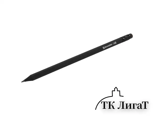 Карандаши чернографитные BRAUBERG НАБОР 6 шт., "Black Jack", НВ, с резинкой, черные, дерево, заточенные, 180608