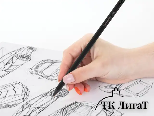 Карандаши чернографитные BRAUBERG НАБОР 6 шт., "Black Jack", НВ, с резинкой, черные, дерево, заточенные, 180608