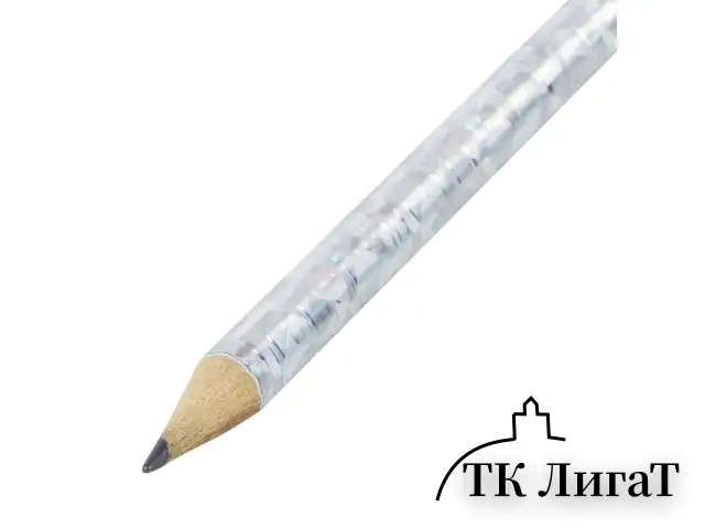 Карандаш чернографитный ПИФАГОР, 1 шт., НВ, с ластиком ассорти, фольгированный корпус (серебряный), 180618
