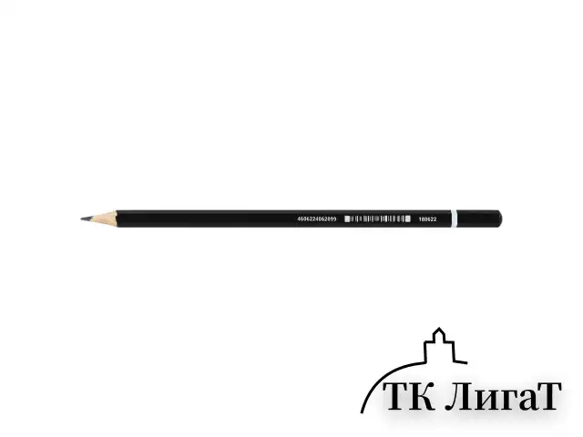 Карандаш чернографитный BRAUBERG, 1 шт., "Touch line", В, корпус черный, заточенный, 180622