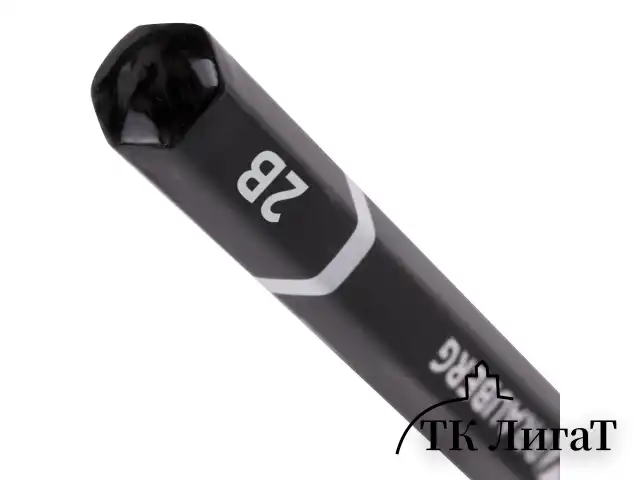 Карандаш чернографитный BRAUBERG, 1 шт., "Touch line", 2В, корпус черный, заточенный, 180623