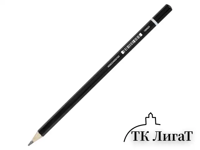 Карандаш чернографитный BRAUBERG, 1 шт., "Touch line", 2В, корпус черный, заточенный, 180623