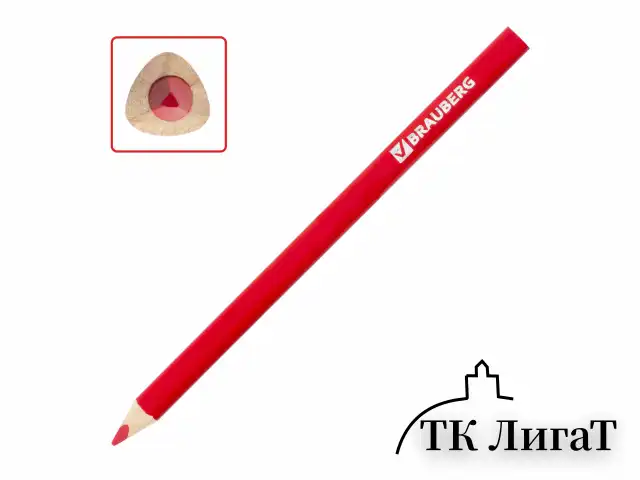 Карандаши цветные утолщенные BRAUBERG, 12 цветов, трехгранные, грифель 5 мм, натуральное дерево, 180836