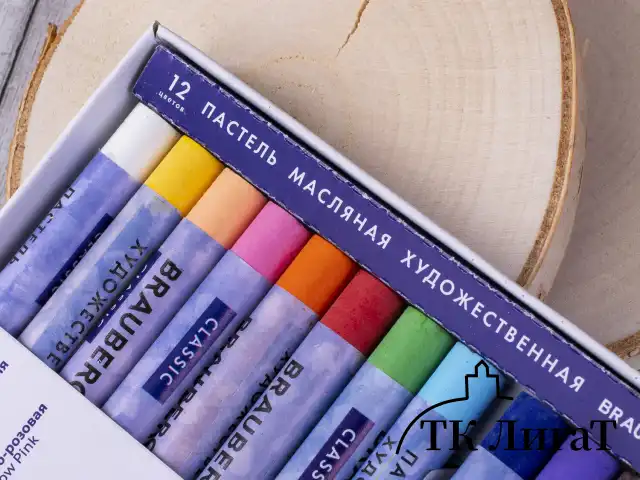 Пастель масляная художественная BRAUBERG ART CLASSIC, 12 цветов, круглое сечение, 181447