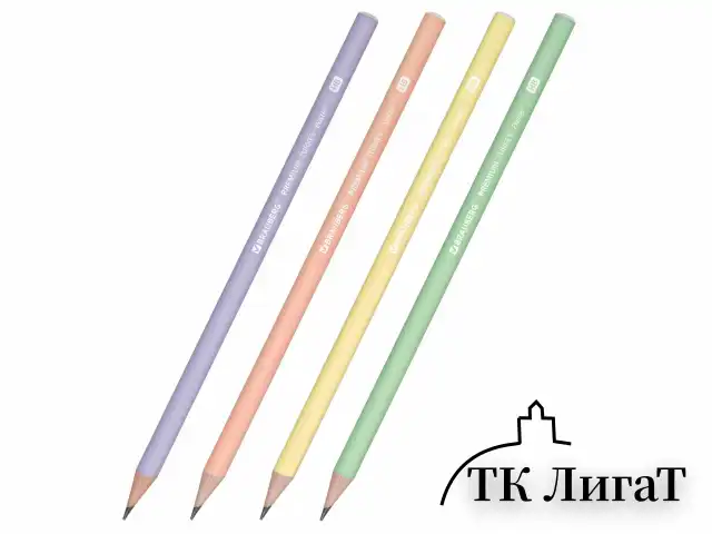 Карандаш чернографитный BRAUBERG "PREMIUM TURKEY", 1 шт., "Pastel", НВ, ассорти, дисплей, 181559