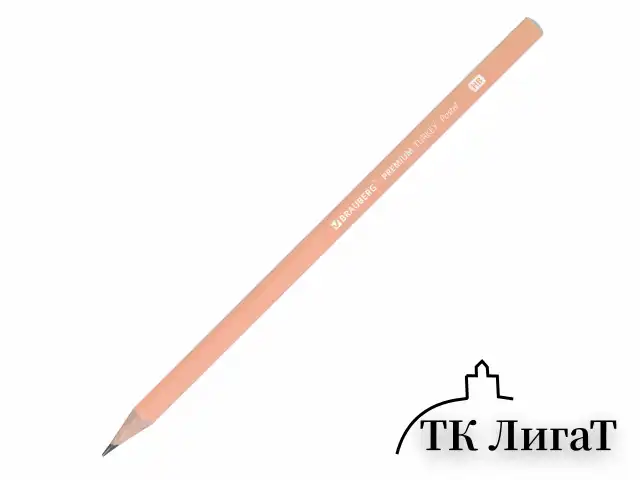 Карандаш чернографитный BRAUBERG "PREMIUM TURKEY", 1 шт., "Pastel", НВ, ассорти, дисплей, 181559