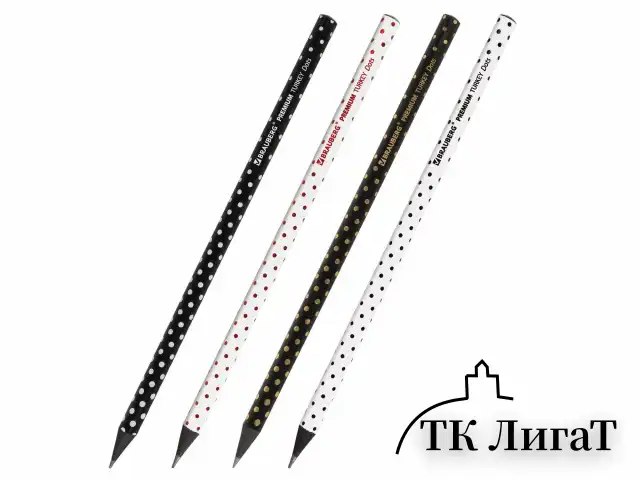Карандаш чернографитный BRAUBERG "PREMIUM TURKEY", 1 шт., "Dots", НВ, ассорти, дисплей, 181563