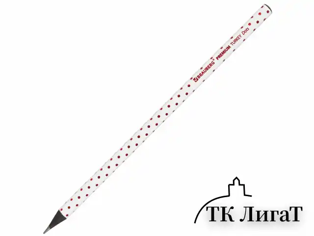 Карандаш чернографитный BRAUBERG "PREMIUM TURKEY", 1 шт., "Dots", НВ, ассорти, дисплей, 181563