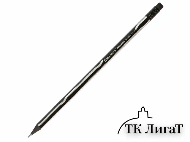 Карандаш чернографитный BRAUBERG "PREMIUM TURKEY", 1 шт., "Lines", НВ, ассорти, дисплей, 181568