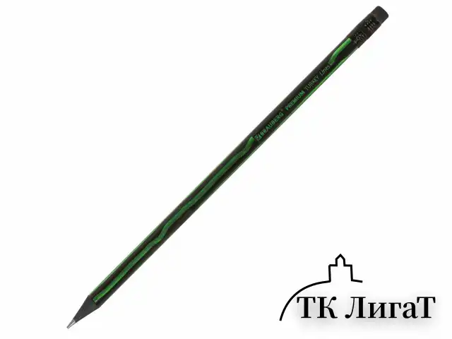 Карандаш чернографитный BRAUBERG "PREMIUM TURKEY", 1 шт., "Lines", НВ, ассорти, дисплей, 181568