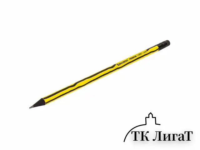 Карандаш чернографитный BRAUBERG "PREMIUM TURKEY", 1 шт., "Lines", НВ, ассорти, дисплей, 181568