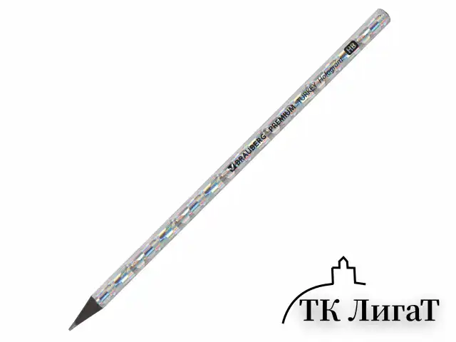 Карандаш чернографитный BRAUBERG "PREMIUM TURKEY", 1 шт., "Hologram", НВ, ассорти, дисплей, 181571