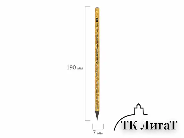 Карандаш чернографитный BRAUBERG "PREMIUM TURKEY", 1 шт., "Hologram", НВ, ассорти, дисплей, 181571
