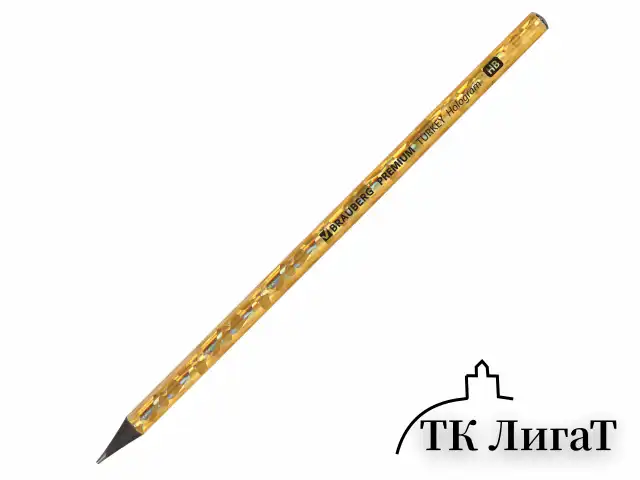Карандаш чернографитный BRAUBERG "PREMIUM TURKEY", 1 шт., "Hologram", НВ, ассорти, дисплей, 181571