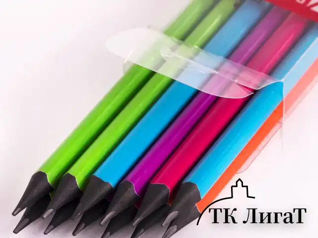 Набор карандашей чернографитных BRAUBERG "ULTRA COLOR" 12 шт., HB, с ластиком, пластиковые, 181710