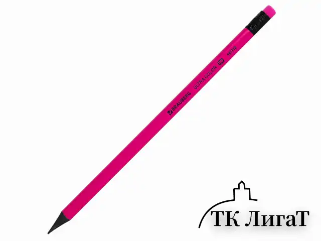 Набор карандашей чернографитных BRAUBERG "ULTRA COLOR" 12 шт., HB, с ластиком, пластиковые, 181710